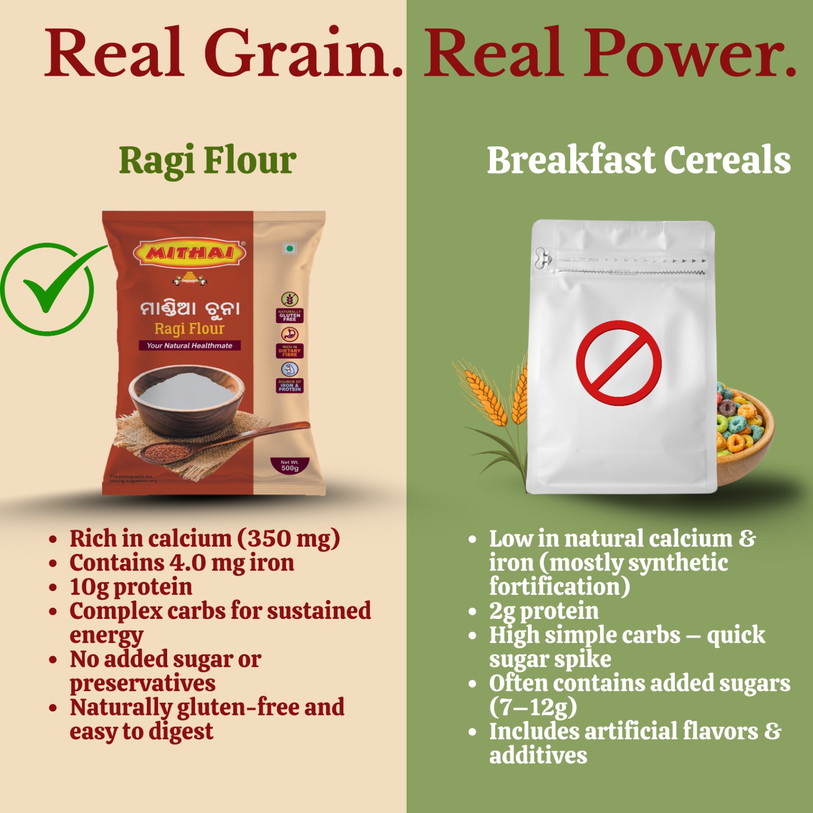 Mithai Ragi Flour-1KG (Pack of 2*500)